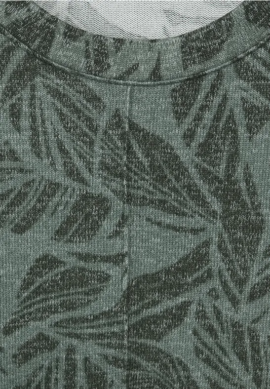 Cosy Print Shirt pine green melange
