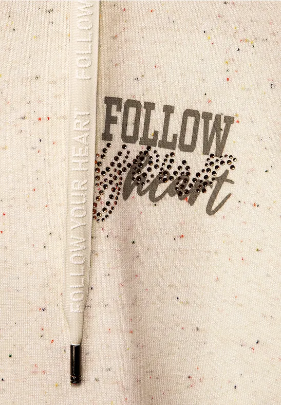 Cosy shirt met capuchon alabaster beige melange