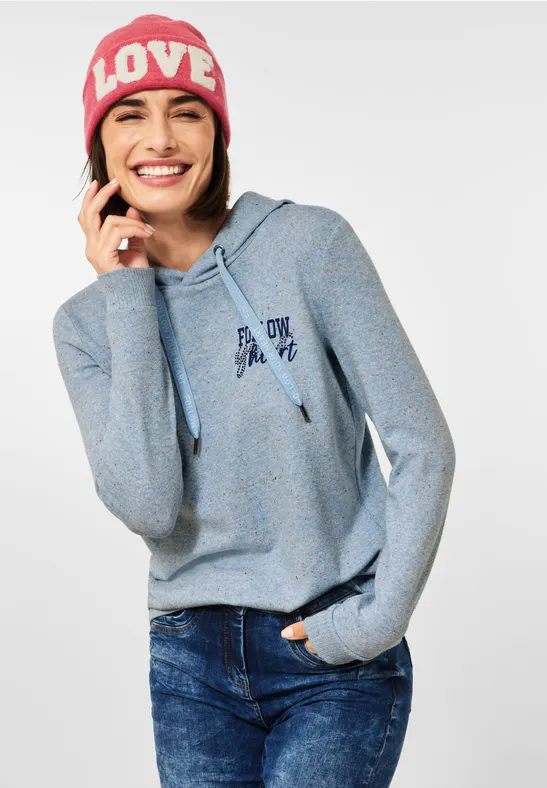 T-shirt à capuche cosy tender blue melange