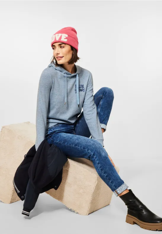 T-shirt à capuche cosy tender blue melange