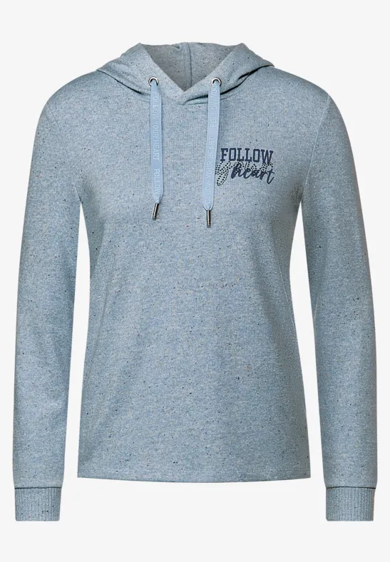 T-shirt à capuche cosy tender blue melange