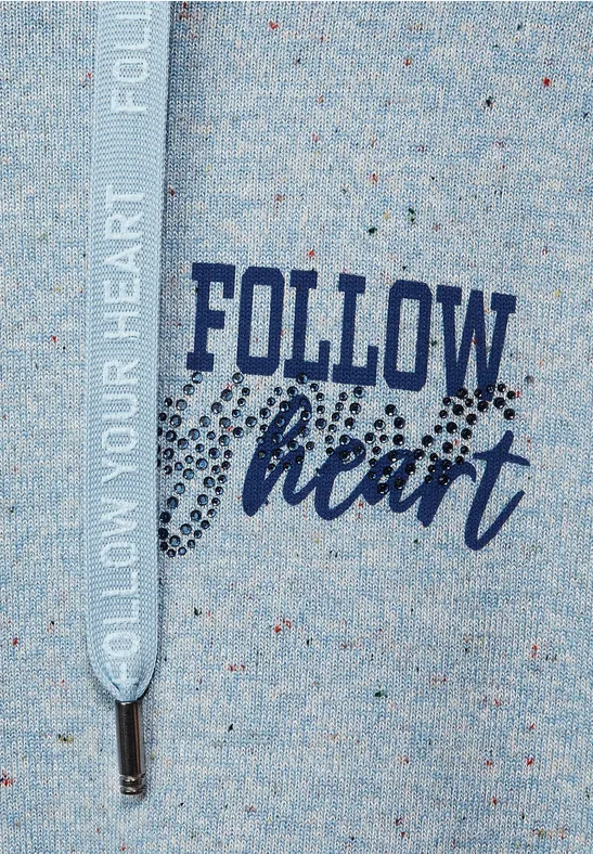 T-shirt à capuche cosy tender blue melange
