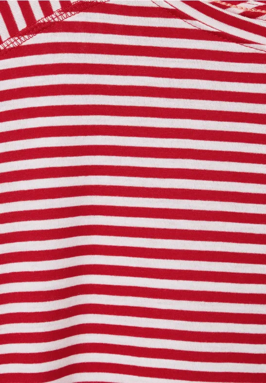 Basic Streifenshirt fruity red