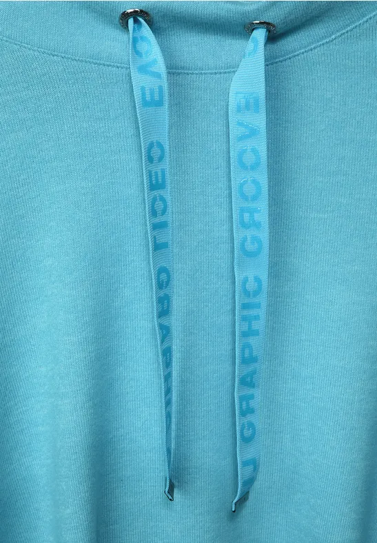 Cosy shirt met grote kraag aquatic blue melange