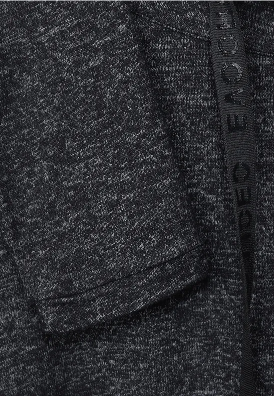 Cosy shirt met grote kraag black melange