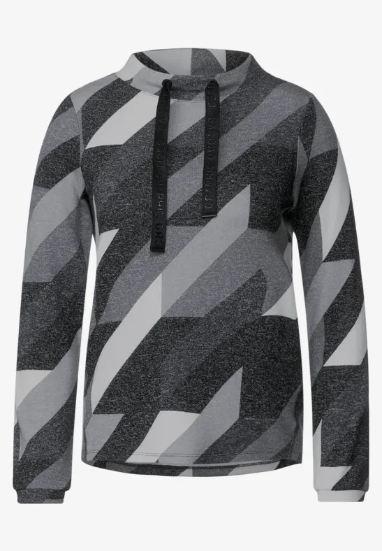 Cosy shirt met grote kraag graphite grey melange
