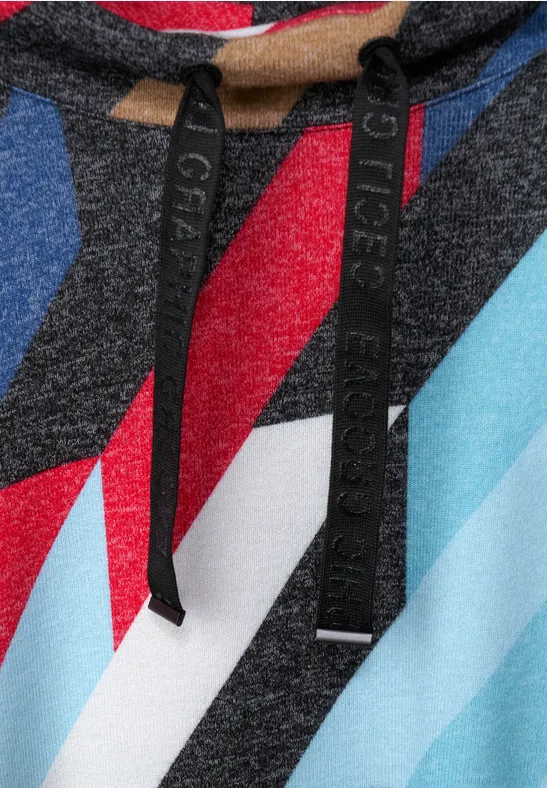 Cosy shirt met grote kraag black melange