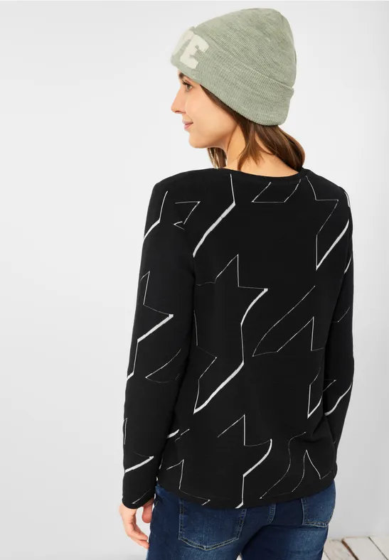 Shirt met lange mouwen en print Black