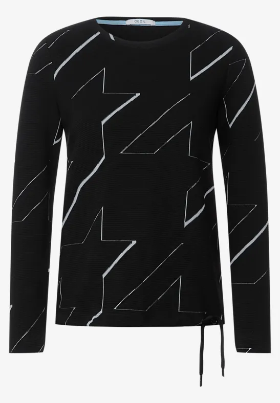 Shirt met lange mouwen en print Black