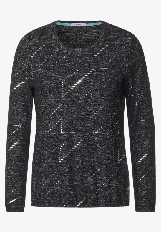 T-shirt à manches longues avec un imprimé alu black melange