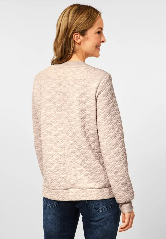 Strukturierte Shirtjacke alabaster beige melange