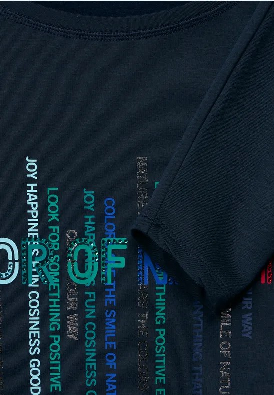 Shirt met wording deep blue