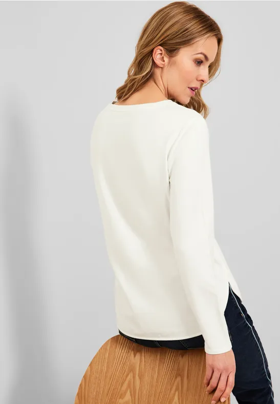 Shirt met wording vanilla white