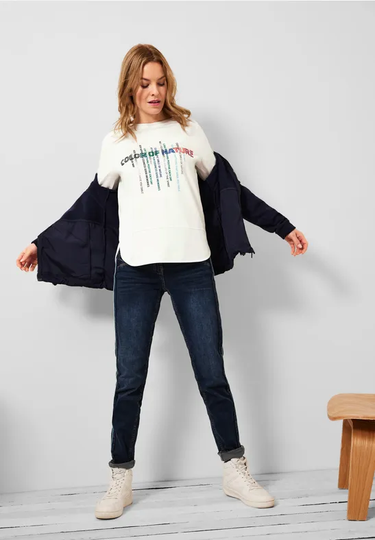 Shirt met wording vanilla white