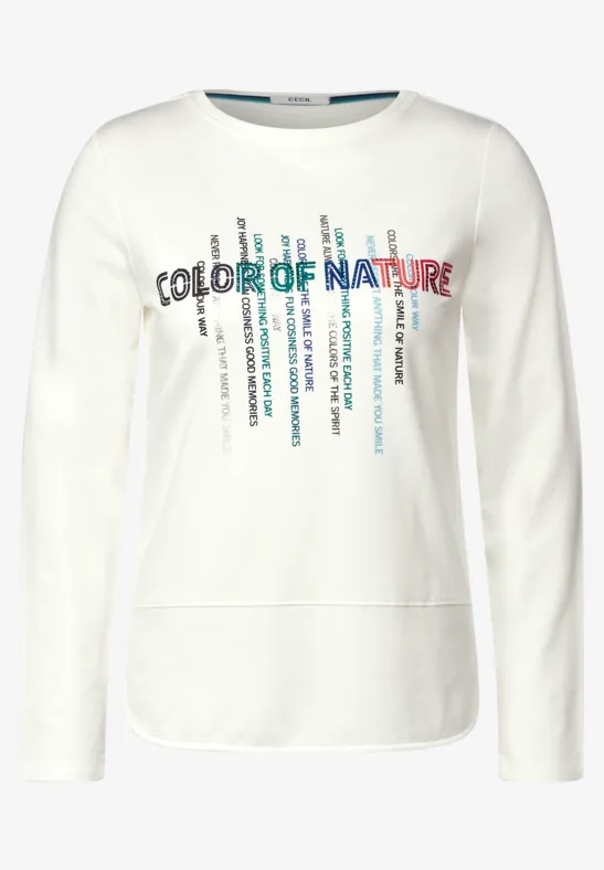 Shirt met wording vanilla white