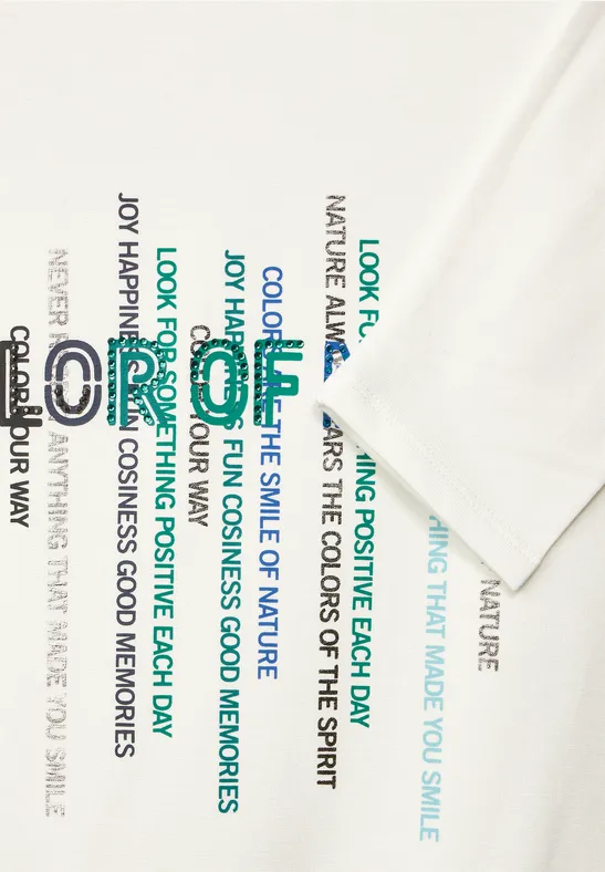 Shirt met wording vanilla white