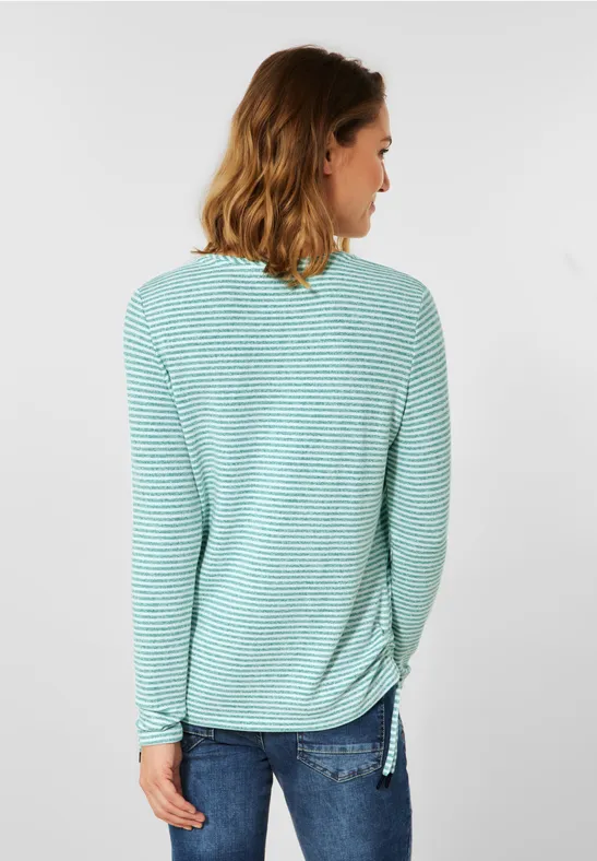 Shirt met gestreept patroon smaragd green melange