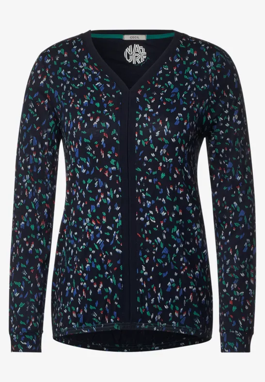 Blouse met V-hals deep blue