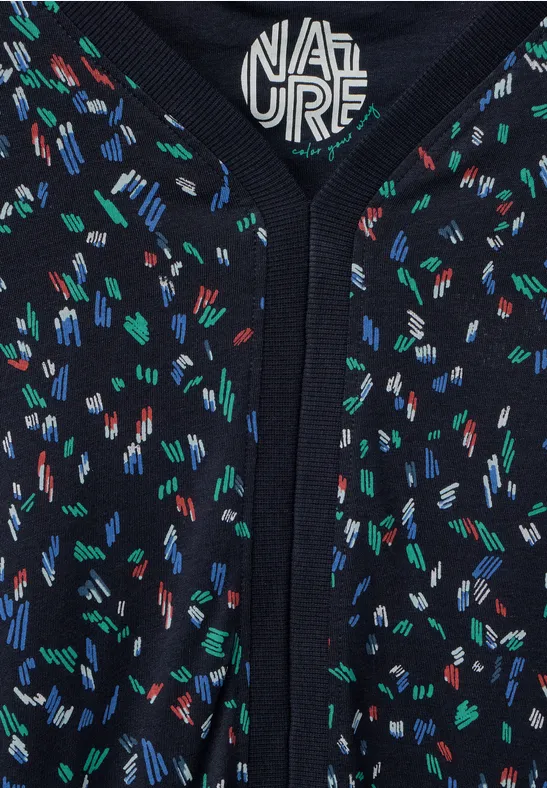 Blouse met V-hals deep blue