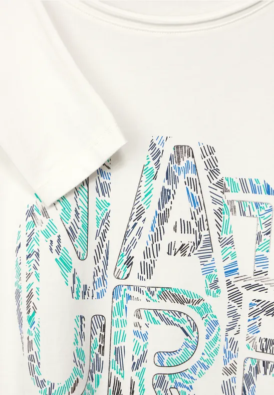 T-shirt à imprimé photo vanilla white