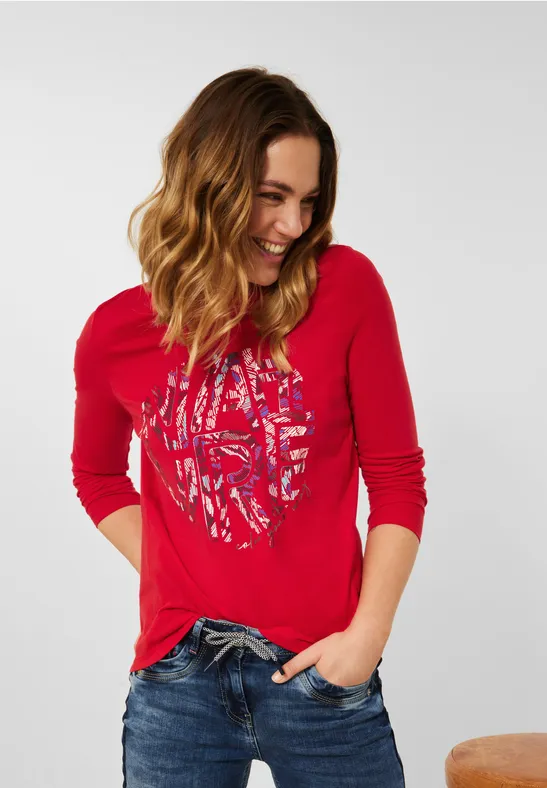Shirt met fotoprint strong red