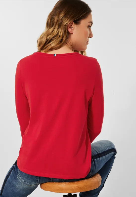 Shirt met fotoprint strong red
