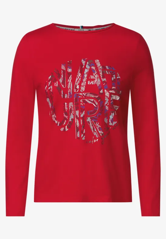 Shirt met fotoprint strong red