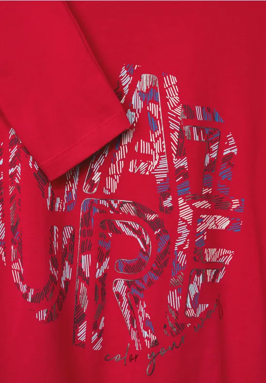 Shirt met fotoprint strong red