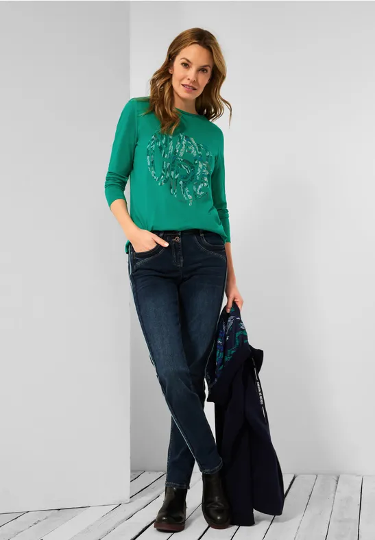 Shirt met fotoprint smaragd green