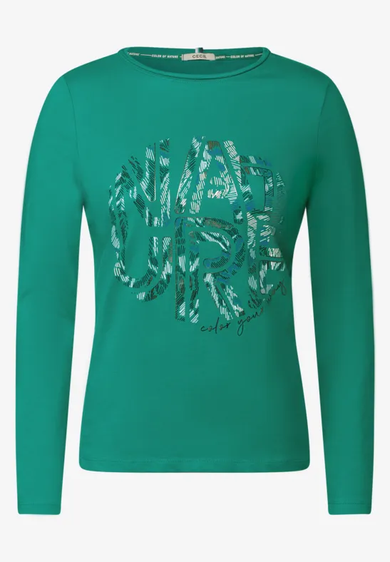 Shirt met fotoprint smaragd green