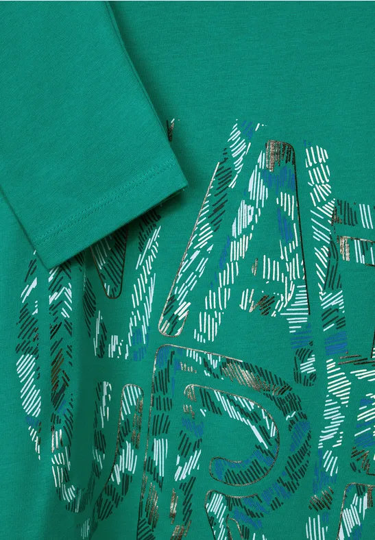 Shirt met fotoprint smaragd green