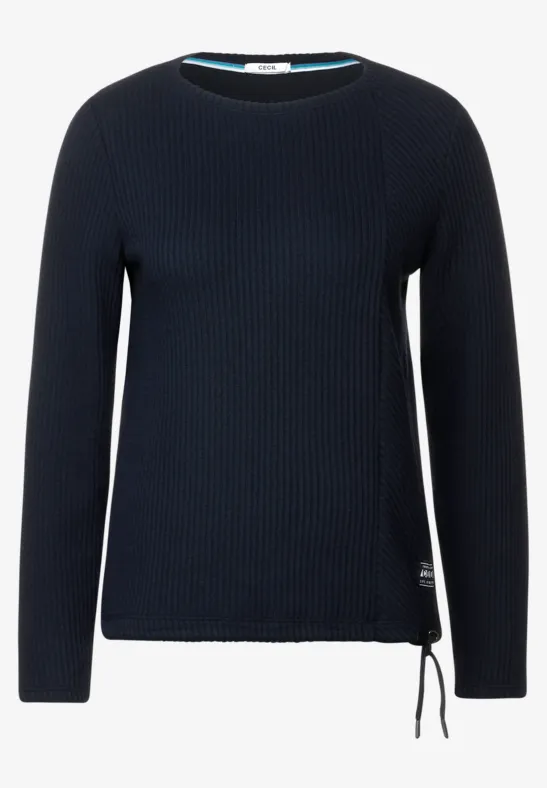 Shirt met ribstructuur deep blue