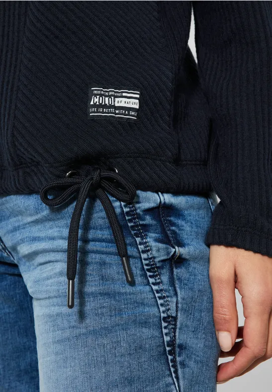 Shirt met ribstructuur deep blue