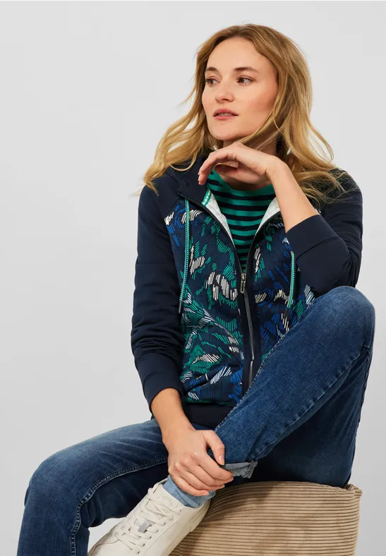 Shirtjas met print deep blue