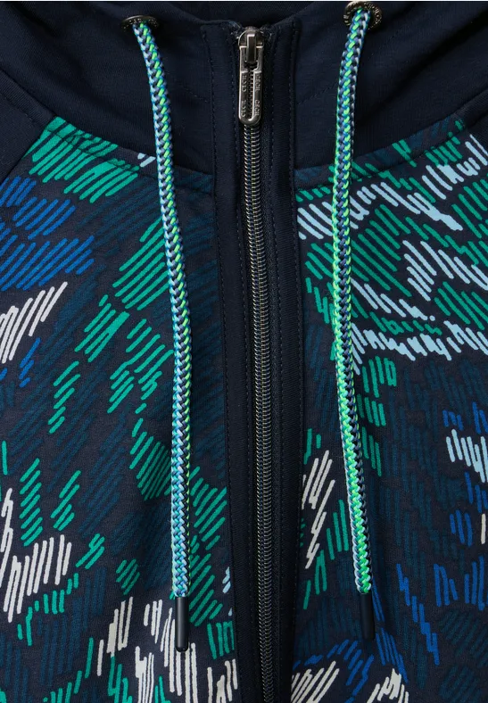 Shirtjas met print deep blue