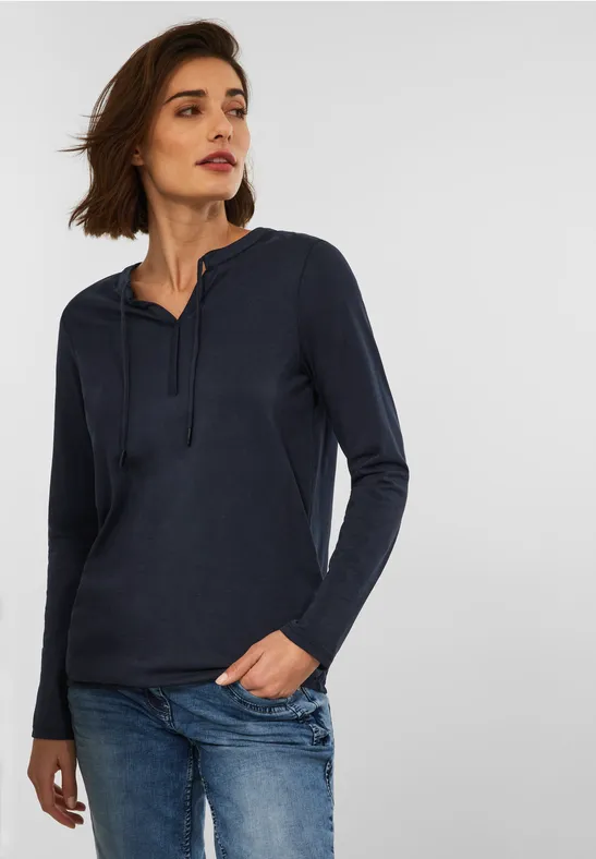 Shirt in tuniek-style deep blue