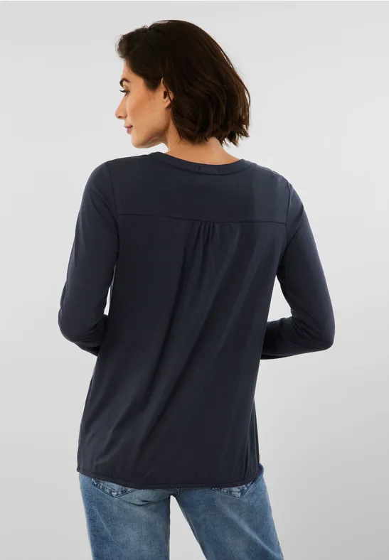 Shirt in tuniek-style deep blue
