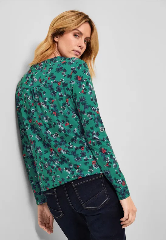 Shirt in tuniek-style smaragd green