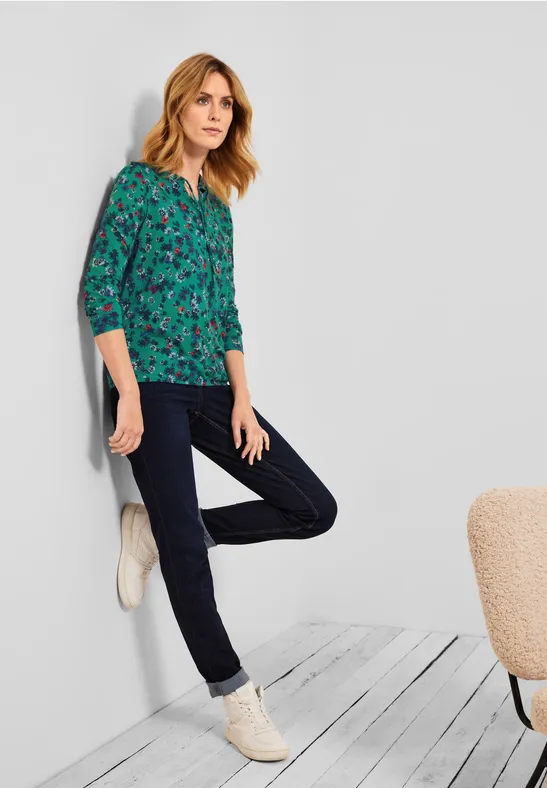 Shirt in tuniek-style smaragd green