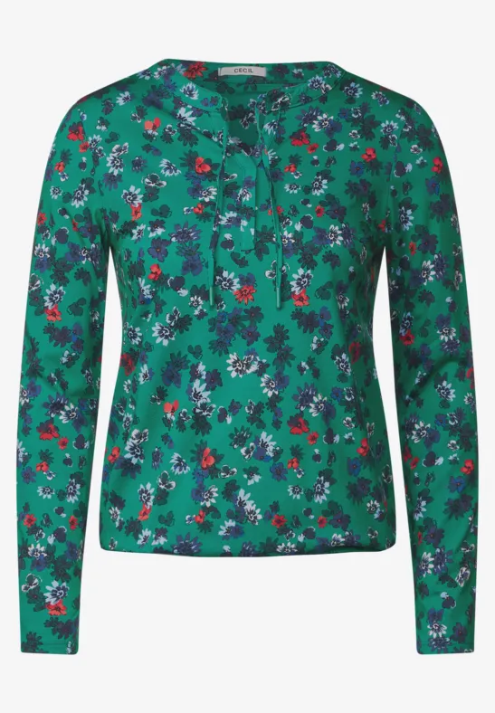 Shirt in tuniek-style smaragd green