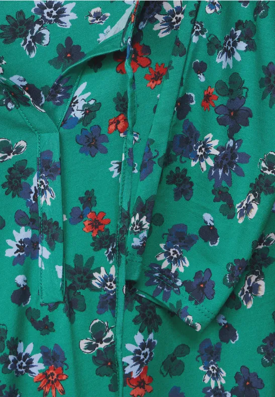 Shirt in tuniek-style smaragd green