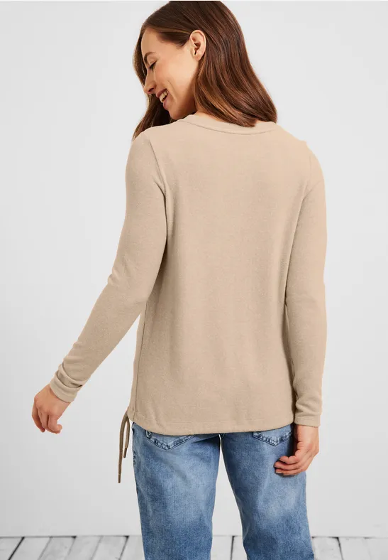 Gemêleerd shirt almond beige melange