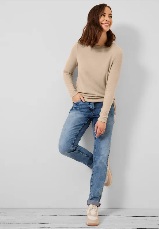 Gemêleerd shirt almond beige melange