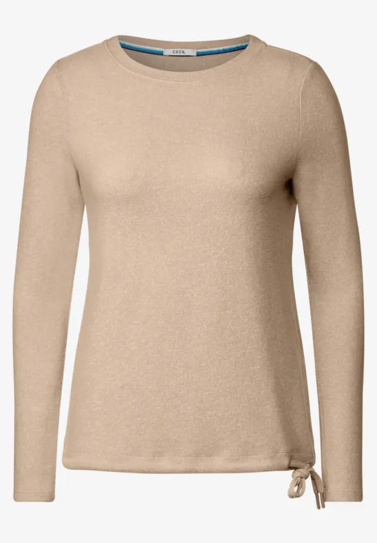 Gemêleerd shirt almond beige melange
