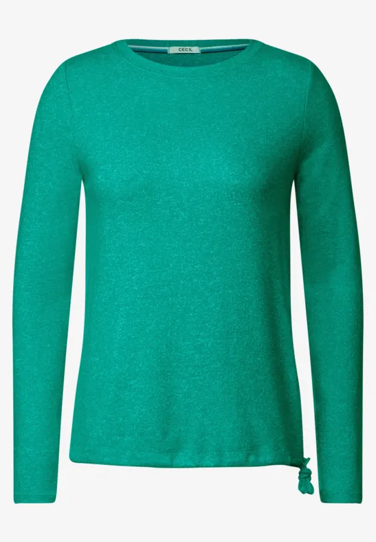 Gemêleerd shirt smaragd green melange