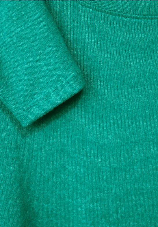 Gemêleerd shirt smaragd green melange