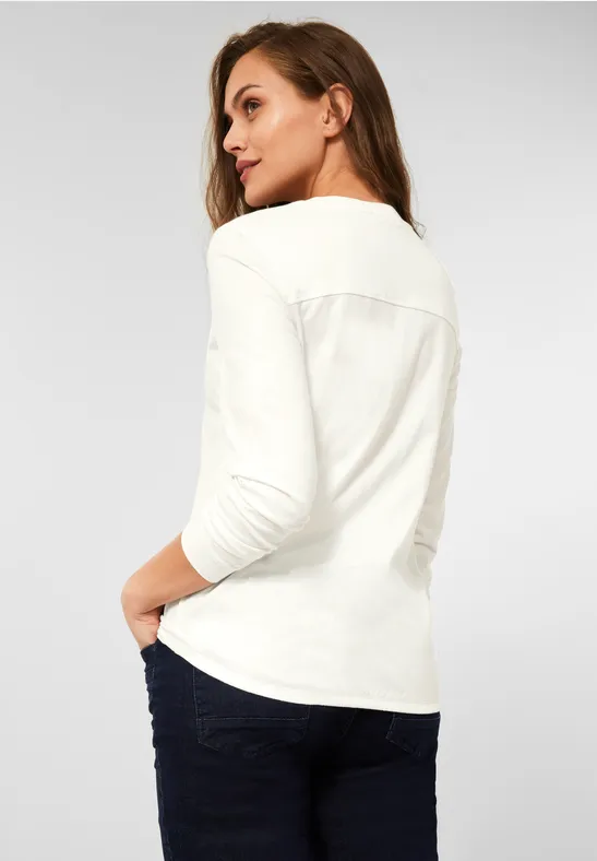 Shirt in tuniek-style vanilla white