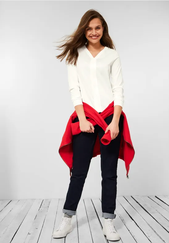Shirt in tuniek-style vanilla white