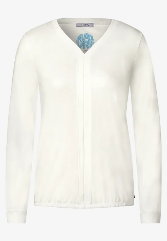 Shirt in tuniek-style vanilla white