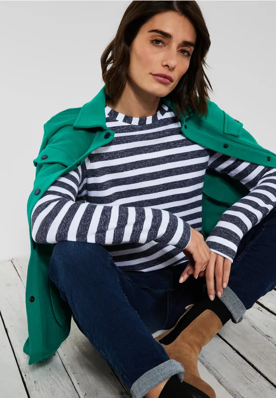 Shirt met gestreept patroon deep blue